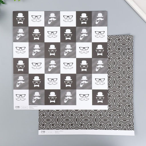 Цена за 5 шт. Двусторонняя бумага для скрапбукинга «Арт Узор. Харизма и стиль», 180 г/м², 30.5×32 см