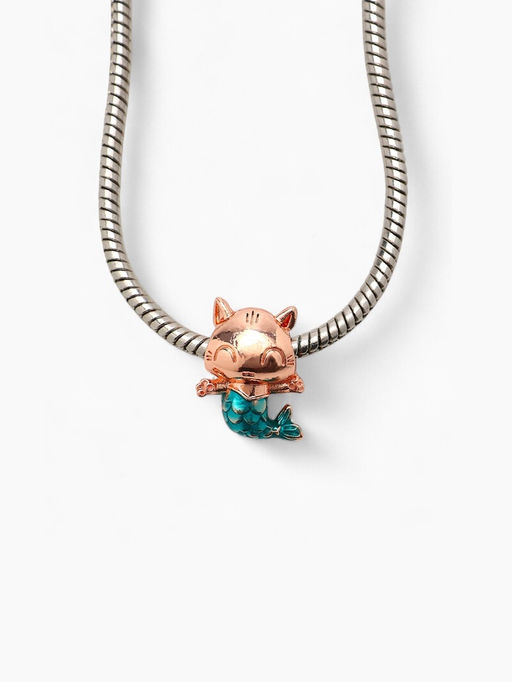 Цена за 5 шт. Шарм «Кошечка» русалка, морской в розовом золоте