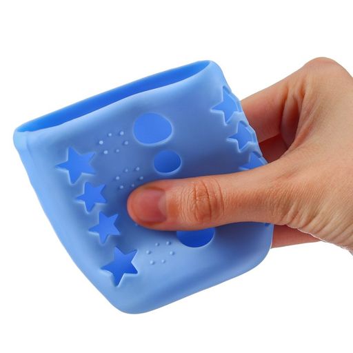 Бутылочка в силиконовом чехле, с ручками, стекло, классическое горло, 120 мл., +0 мес, цвет голубой - Крошка я фото 6