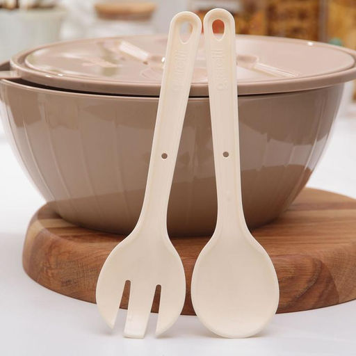 Салатник с крышкой и приборами «Bono», 5 л, цвет МИКС