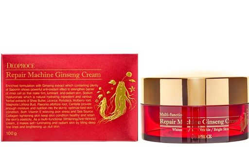 DEOPROCE REPAIR MACHINE GINSENG CREAM Восстанавливающий крем для лица с экстрактом женьшеня  фото 2