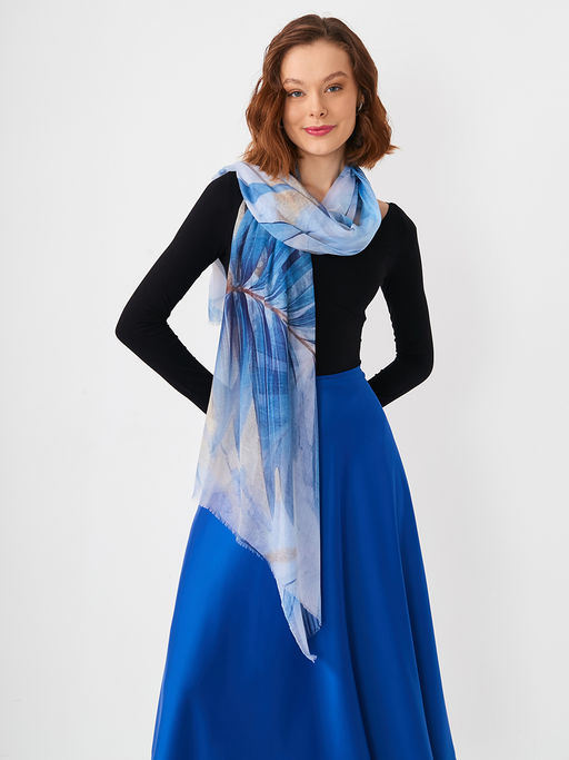 Большой, мягкий, тонкий и очень нежный двусторонний палантин с рисунком в стиле арт-деко - Tantino фото 5