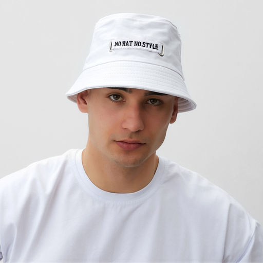 Панама унисекс MINAKU с надписью, белая, размер 56-58