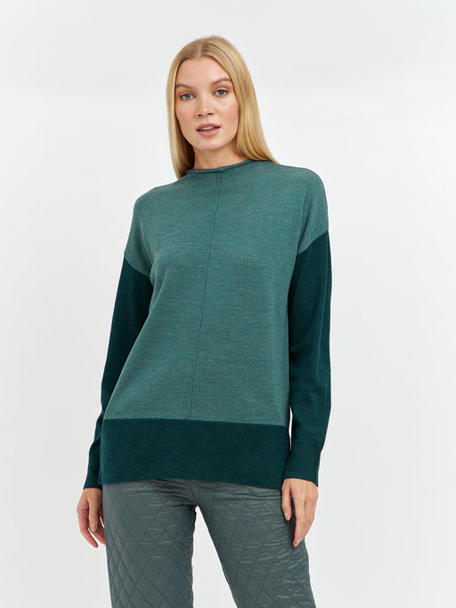 джемпер женский из шерсти с удлиненной спинкой - Glenfield фото 4