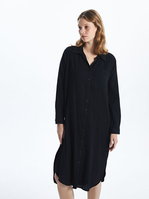 Dokulu Kad?n G?mlek Elbise