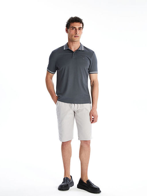 Polo Yaka Merserize G?r?n?ml? Erkek Ti??rt