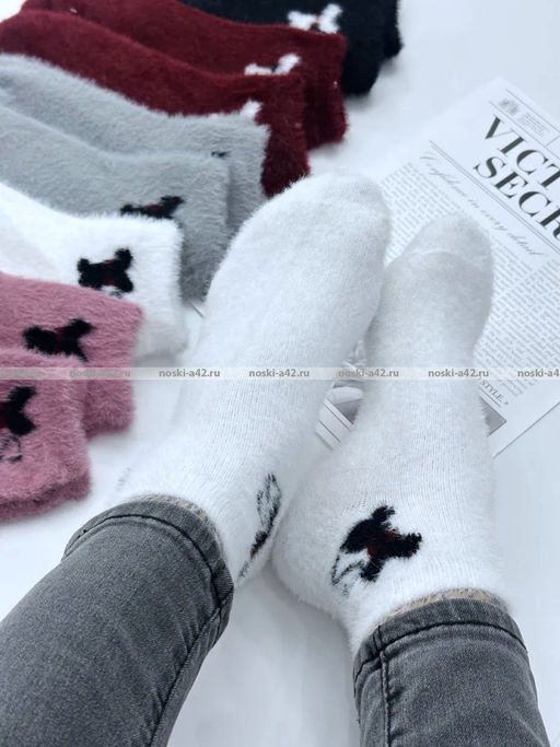 Цена за 10 пар. МИНИBS термоноски женские АНГОРА НОРКА "Кошечка" арт. 2770