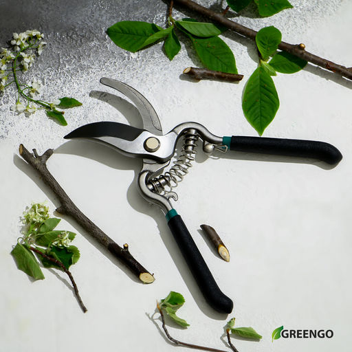Секатор плоскостной, 8 (20 см), с металлическими ручками, Greengo фото 11