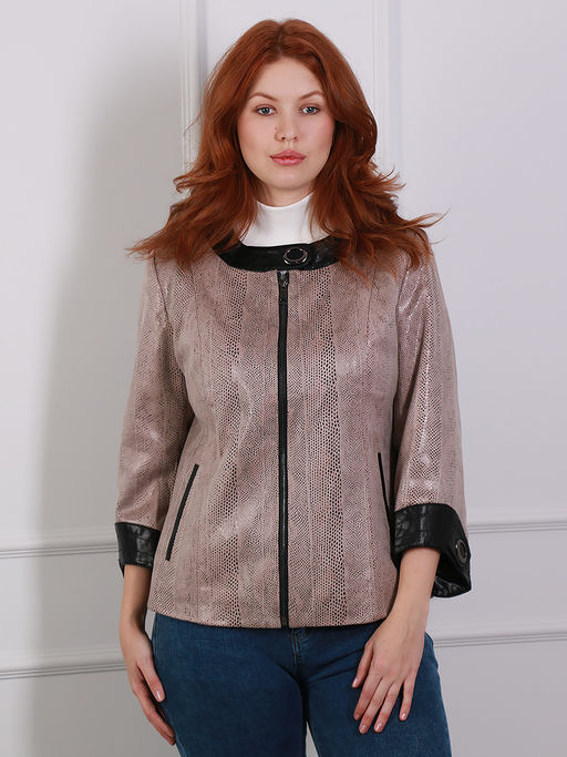 Куртка из искусственной замши бежевая