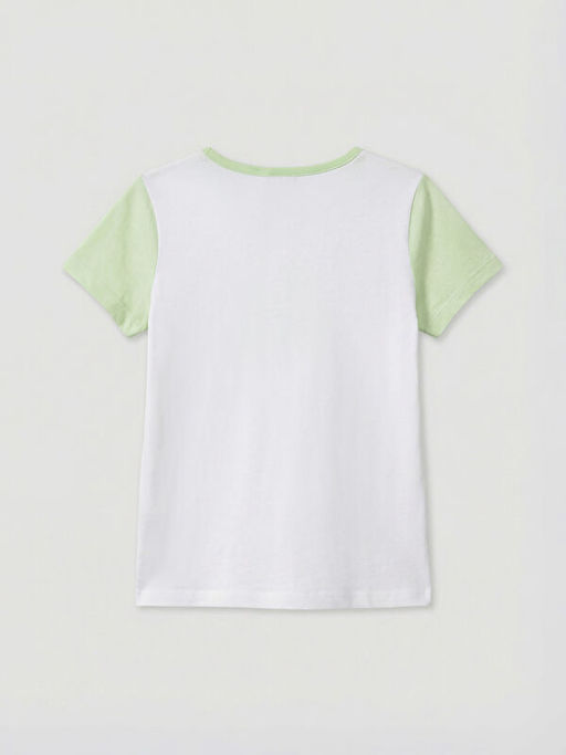 Bisiklet Yaka Bask?l? K?z ?ocuk Ti??rt