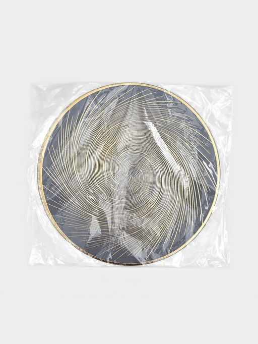 Салфетки сервировочные «Доляна. Вихрь», 4 шт., d=38 см, золотые