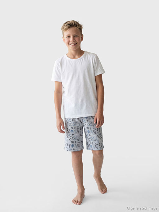 Beli Lastikli Erkek ?ocuk Pijama ?ort 2li