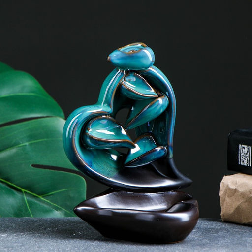 Подставка для благовоний TAKE IT EASY «Сердце», стелющийся дым, зелёное, 13×9×16 см