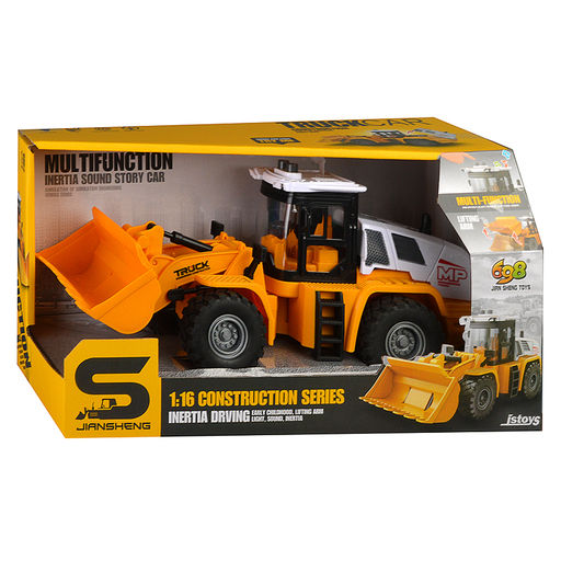 Бульдозер "Строитель" (свет, звук) в коробке (желтый)
