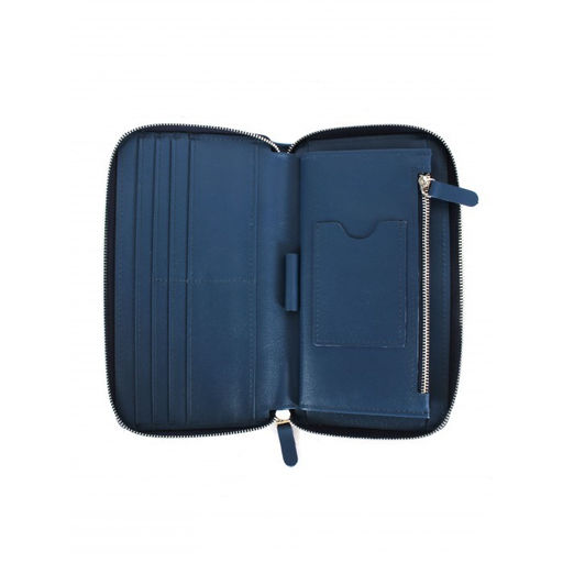 Портмоне/клатч муж Croco ПР-1303 натуральная кожа 2 отд, 8 карм, синий бергамо (47) 265063  фото 3