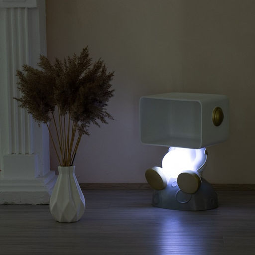 Лампа настольная «Космик», светодиодная, 3Д, ночник, USB, серая, 35×25×47 см
