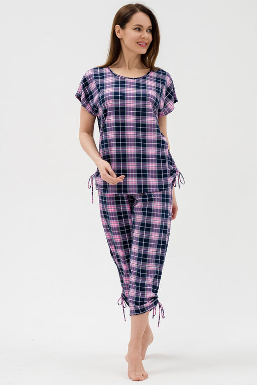 Костюм женский из футболки и брюк из кулирки Крым розовый - Амадэль фото 3