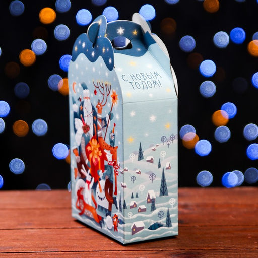 Цена за 10 шт. Подарочная новогодняя коробка «Фантазия» в зелёном, упаковка, 11.1×5.8×20.5 см