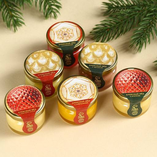 Подарочный набор С новым годом!: чай чёрный, крем-мёд (6 шт.x30 г) - Фабрика счастья фото 8