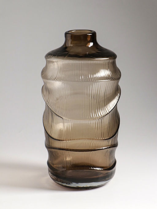 Ваза «Тонье», 28×14 см, стекло, серо-коричневая