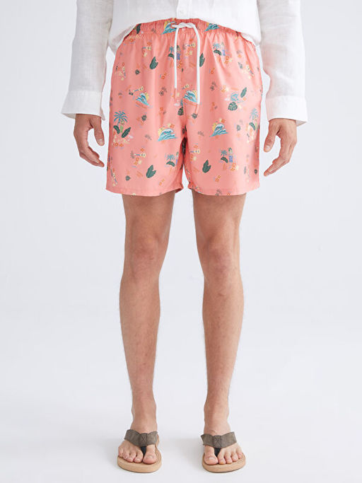 K?sa Boy Desenli Erkek Deniz ?ortu