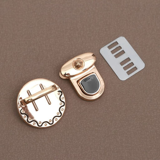 Застёжка для сумки, 3×3.5 см, цвет золотой, чёрный