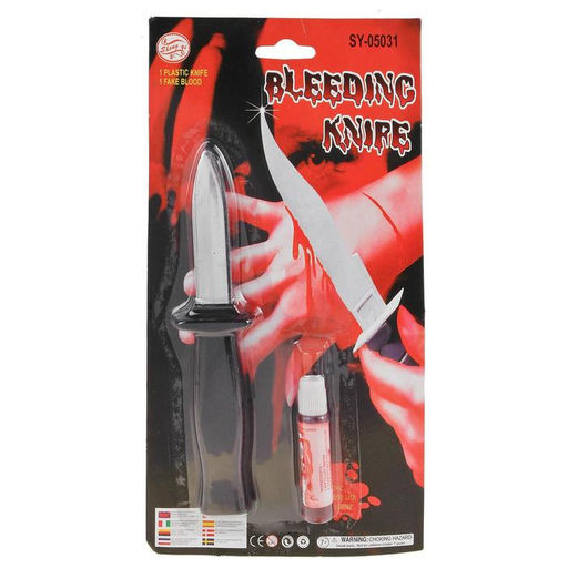 Цена за 2 шт. Прикол «Нож прятающееся лезвие с кровью»