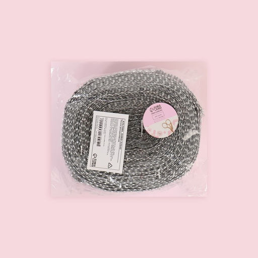 Лента с имитацией страз, 6 см, 9±1 м, цвет серебряный