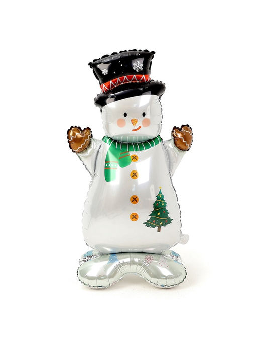 Воздушный шар фольгированный 47" «Снеговик в цилиндре», под воздух