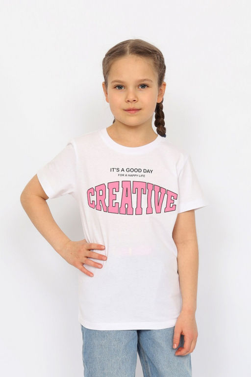CRB wear/ HSJG 63847-20 Футболка для девочки,белый/Ex.Cherubino