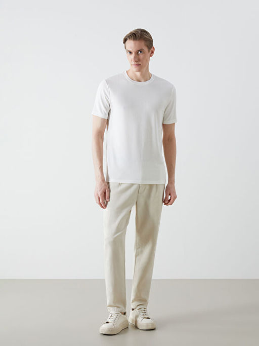 Bisiklet Yaka K?sa Kollu Bask?l? Penye Erkek Ti??rt