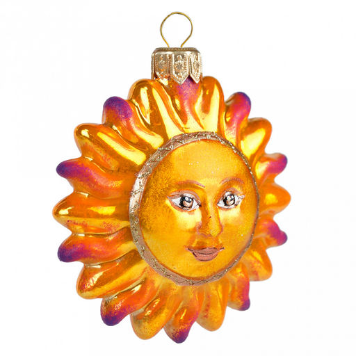 Елочная игрушка фигурка стеклянная Солнышко-1 6,9х3,5х8,4см, ручная художественная роспись, подарочная упаковка (Россия) - Домашняя мода фото 2