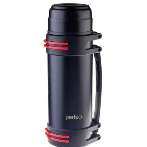 Термос PERFEO PF-D0216 (2,0л,широкое горло,сито,ручка,ремень) чёрный