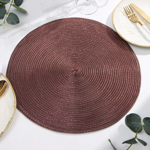 Салфетка сервировочная Доляна цв.коричневый, d 38 см  фото 2