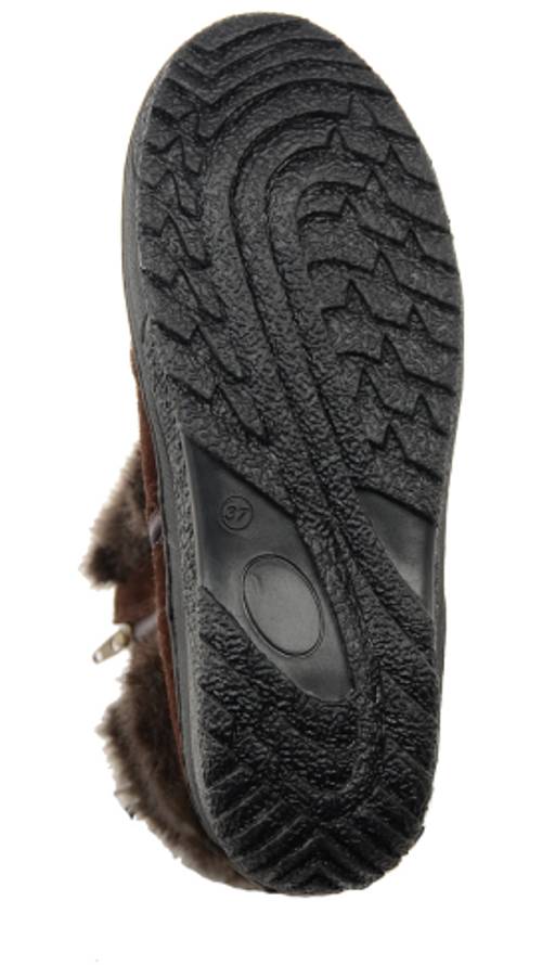 Унты женские на литой подошве. Коричн. Мех норка коричн. Короткие. Молния - Roshva фото 7