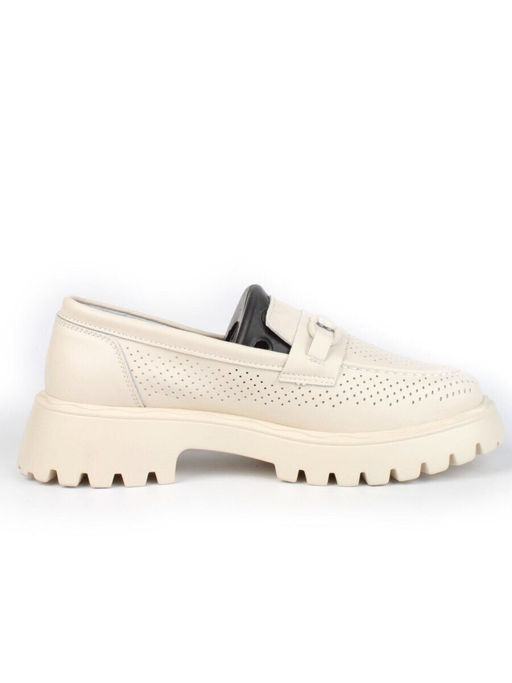 03-PDD179-2 BEIGE Лоферы женские (натуральная кожа)