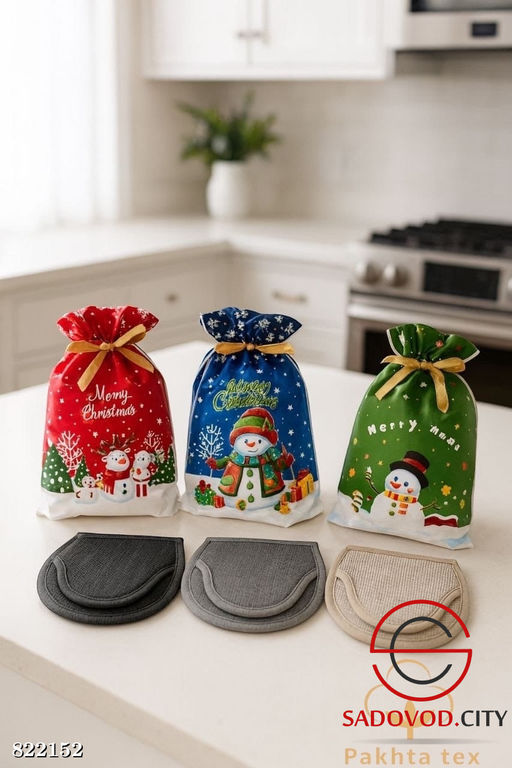 Варежка прихватка в новогоднем пакете