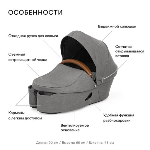 stokke / Люлька для коляски 2 в 1 фото 3
