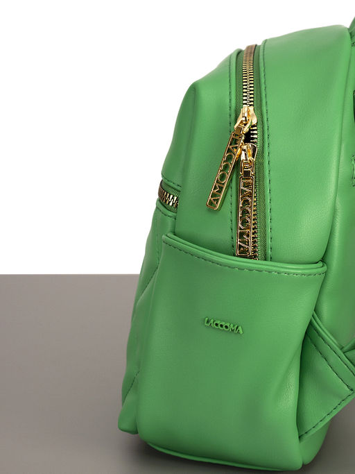 LACCOMA рюкзак Жизель-Ф826-зеленый эко кожа хлопок  фото 5