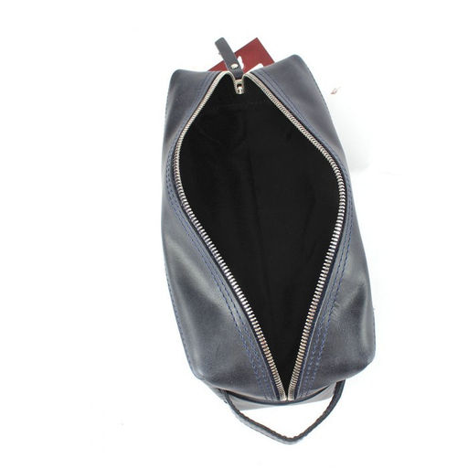 Сумка/Нессер дорож натуральная кожа Croco-726, 1отд, синий пулл-ап (85) 265371  фото 3