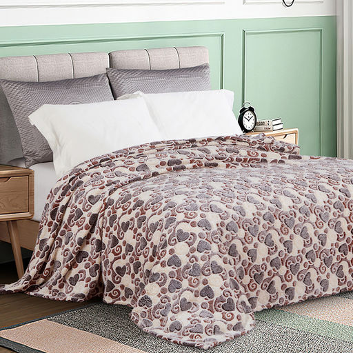 Плед/покрывало 180х200см "Тебе мое сердечко", велсофт "California" набивной, полиэстер 100%, плотность 160г/м2, упаковка: 18х33см пояс бумажный, "Домашняя мода" (Россия)