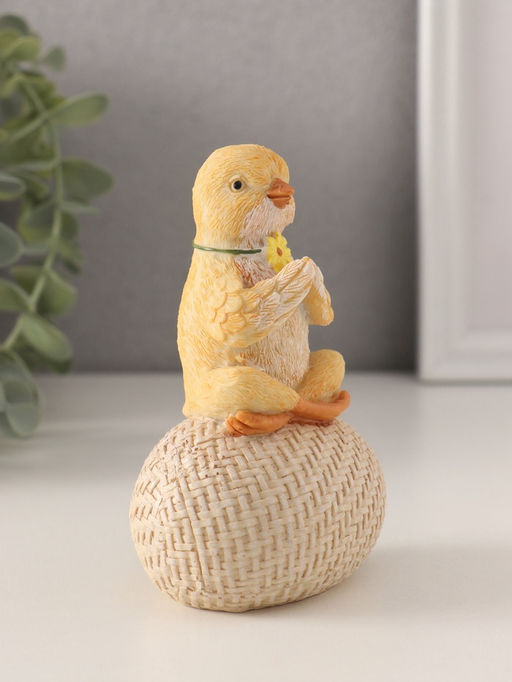 Фигурка полистоун Цыплёнок на яйце: дзен, 7.5?5.5?11.5 см