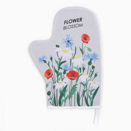 Варежка-прихватка Доляна Полевые цветы 20х28 см, 35% хл, 65% пэ, ватин 250 г/м2  фото 2