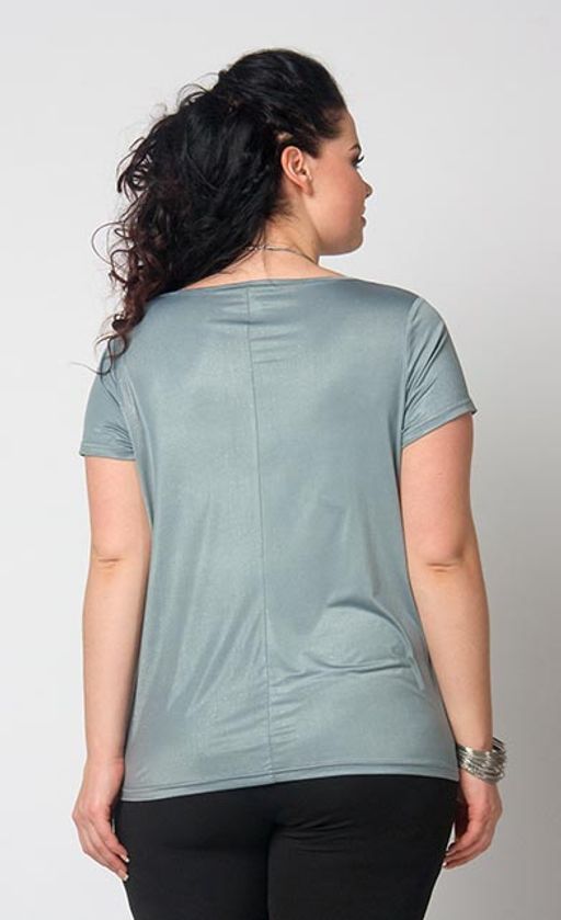 2706/8 блуза Из тонкого шелковистого трикотажа с пайетками цвета черный/серебро - Ckc collections фото 26