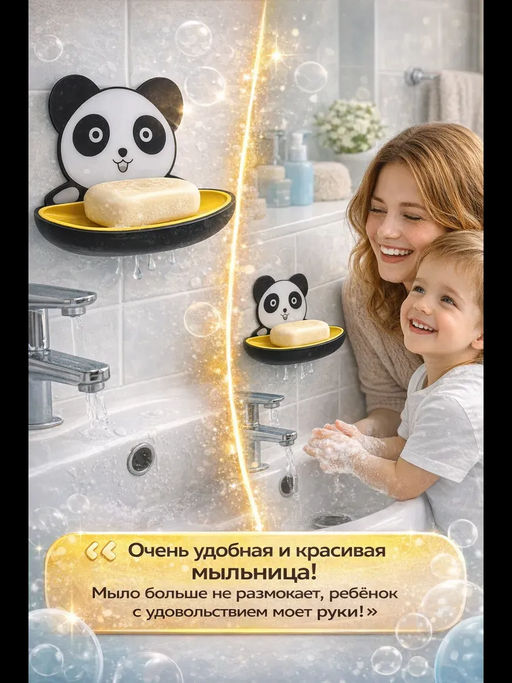 61010 Мыльница с держателем “Панда”