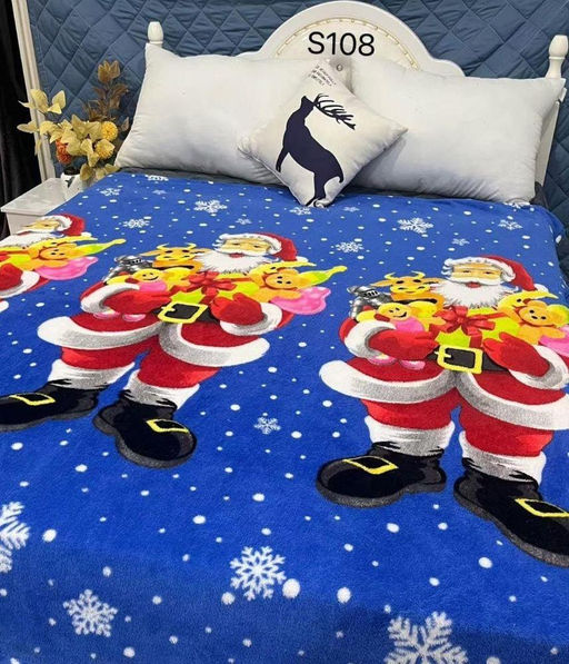 Мягкий плед Новогодний из материала "Велсофт бамбук"200x180см