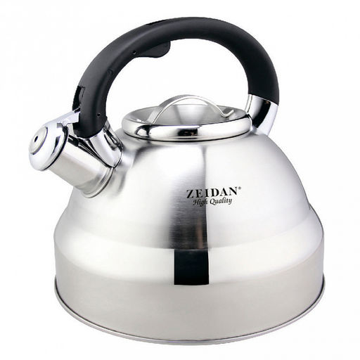 Чайник из нержавеющей стали "Zeidan" 3,5л, со свистком, фиксированная комбинированная ручка, курковый механизм, капсулированное индукционное дно, подарочная коробка (Китай) Подходит для всех видов плит, включая индукционную!