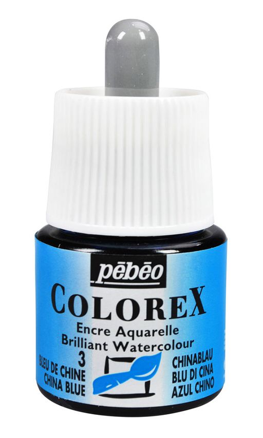 Краска акварель PEBEO акварельные чернила Colorex во флаконе с пипеткой 45 мл 341-003 китайский синий