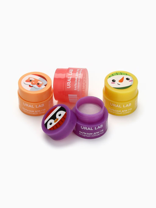 Бальзамы для губ, набор 4 шт. × 3 г, URAL LAB