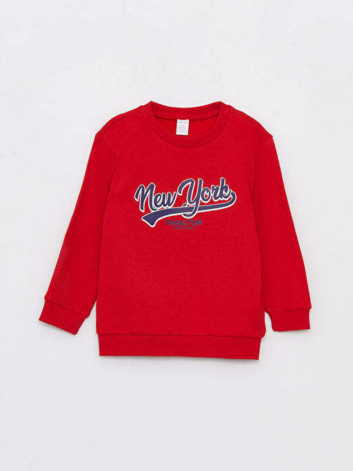Bisiklet Yaka Uzun Kollu Bask?l? Erkek Bebek Sweatshirt ve E?ofman Alt 2li Tak?m - Waikiki фото 2